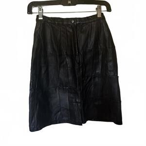 echtes leder Vintage 70’s leather patchwork skirt sz xsmall or xxs punk biker